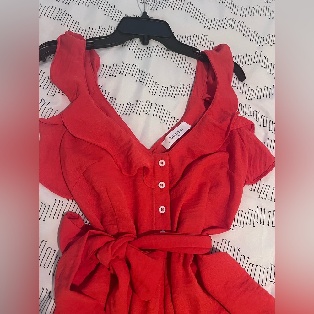 Bacio orange light weight flowy jumpsuit (L)
